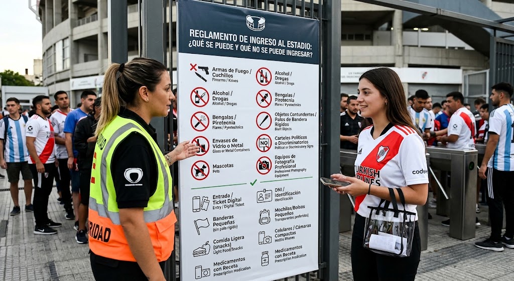 Qué se puede y qué no se puede ingresar a un estadio en Argentina